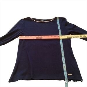 Ellen Tracy Navy blouse Sz Small